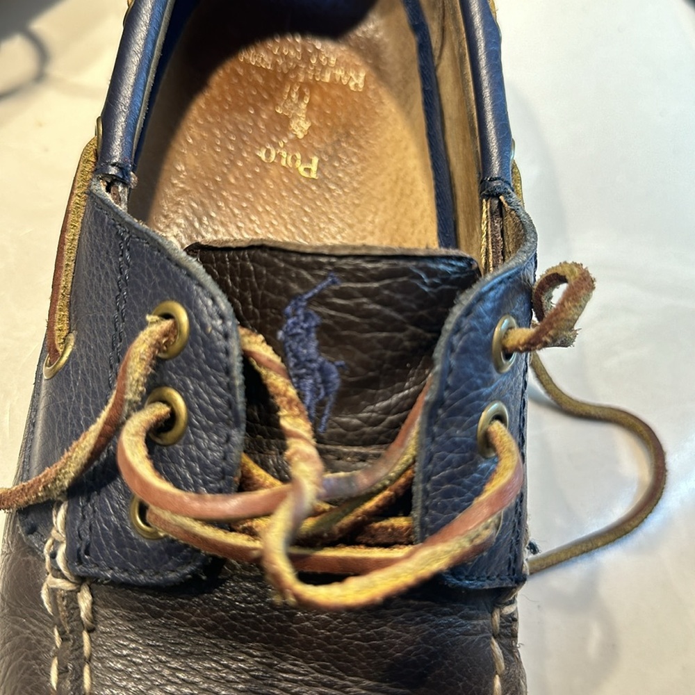 RALPH LAUREN POLO 11 Bienne Mens Brown/Blue
Leather Lace Loafers Shoes - Picture 9 of 10